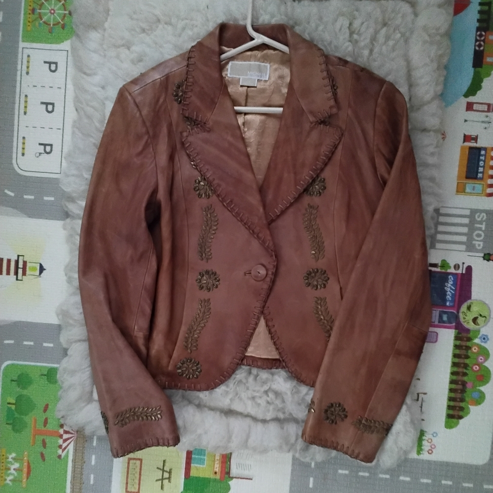 Michael Kors Authentic Leather Jacket - Picture 2 of 10